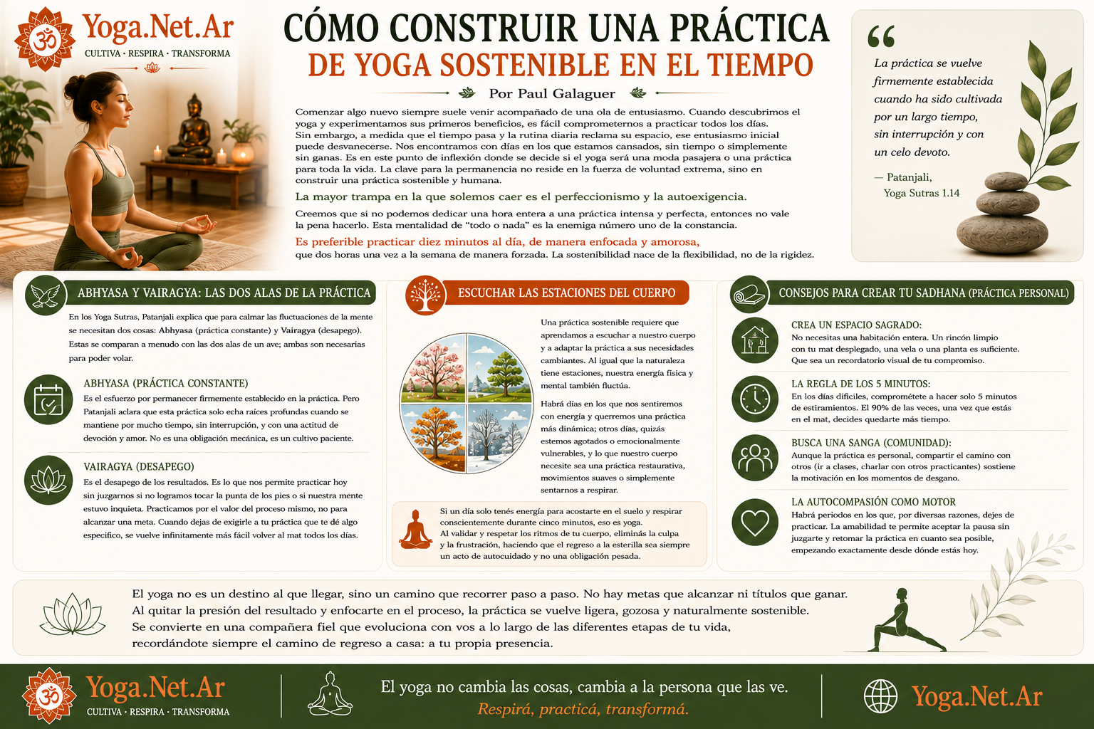 C&oacute;mo construir una pr&aacute;ctica de yoga sostenible | Yoga