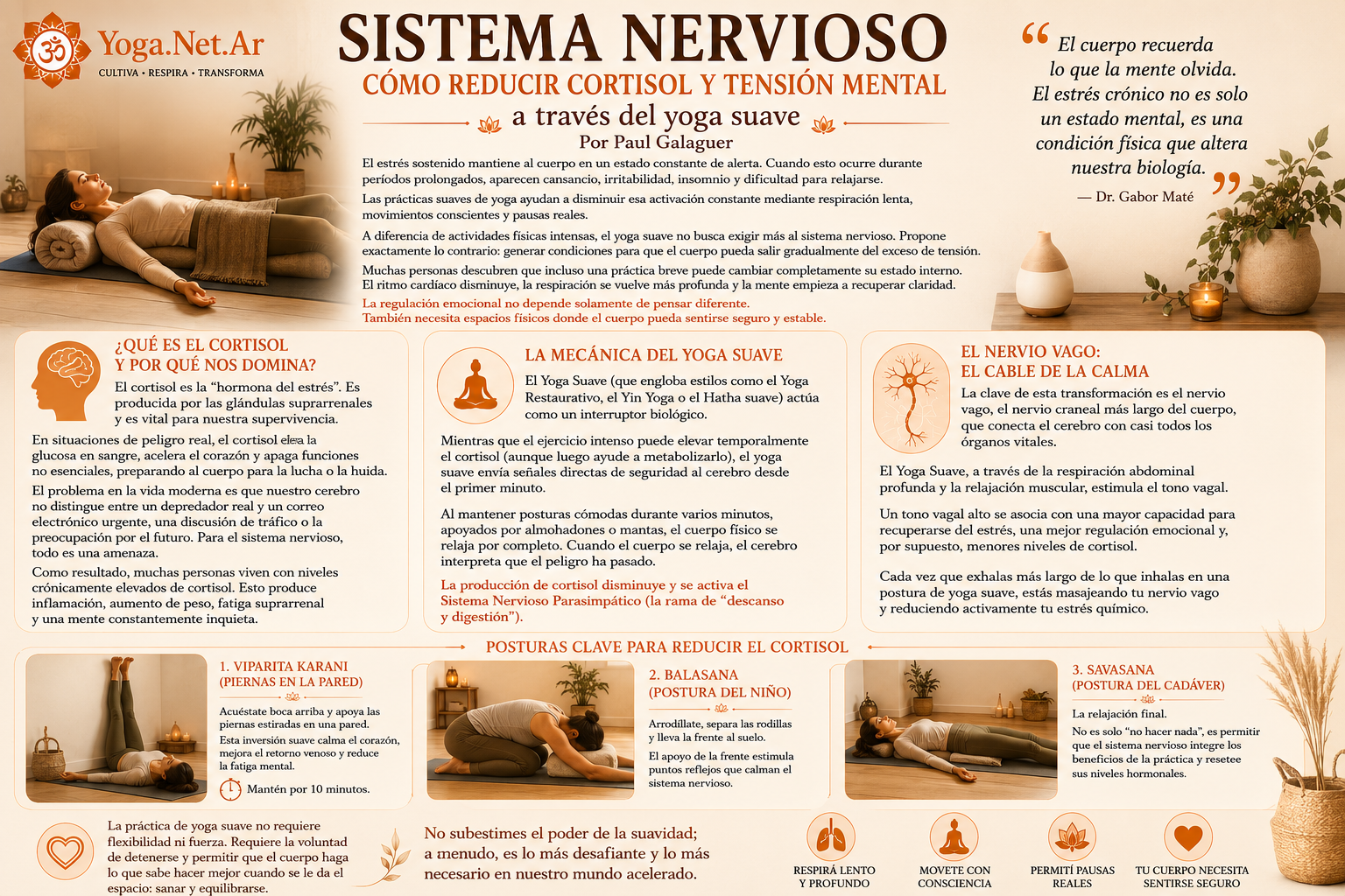 C&oacute;mo reducir cortisol y tensi&oacute;n mental a trav&eacute;s del yoga suave | Yoga