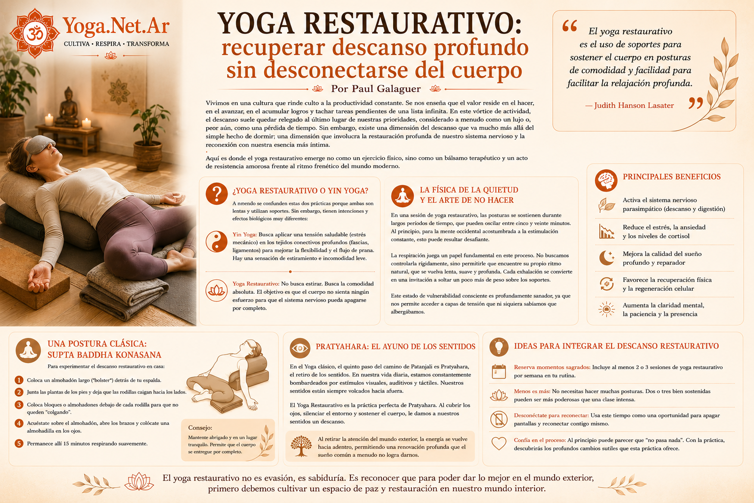 Yoga restaurativo: recuperar descanso profundo | Yoga
